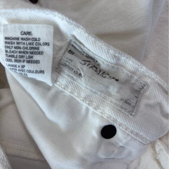 Denim & Supply Ralph Lauren White Jeans with Leather Patch - Picture 6 of 6